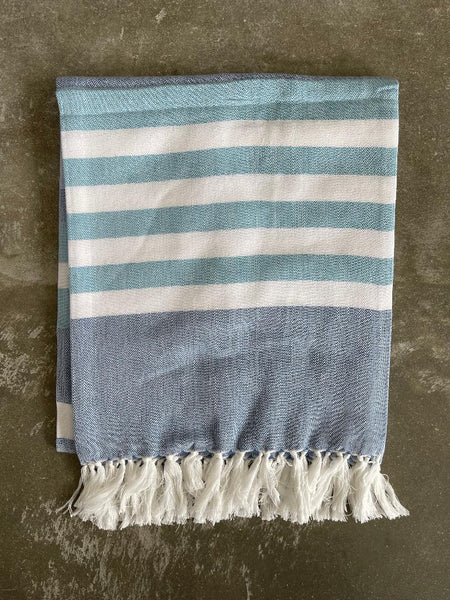 Hammam Towel (Light Blue with White stripes)