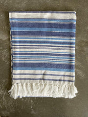 Hammam Towel (White with blue stripes)